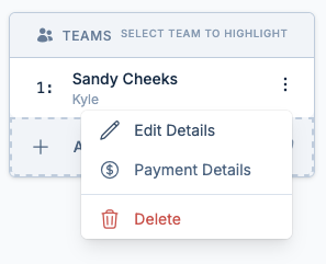 team menu screenshot